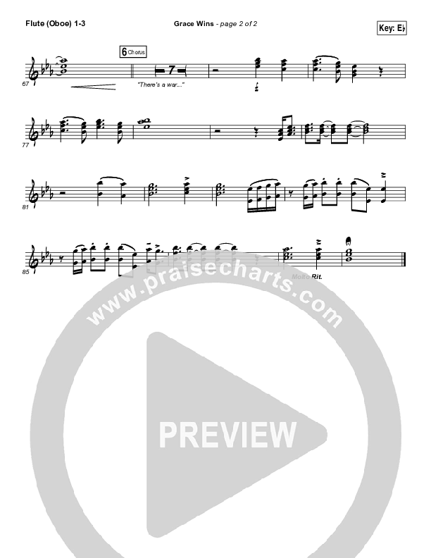 Grace Wins Flute/Oboe 1/2/3 (Matthew West)