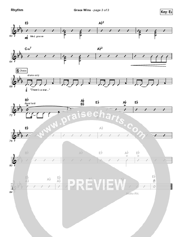 Grace Wins Rhythm Chart (Print Only) (Matthew West)