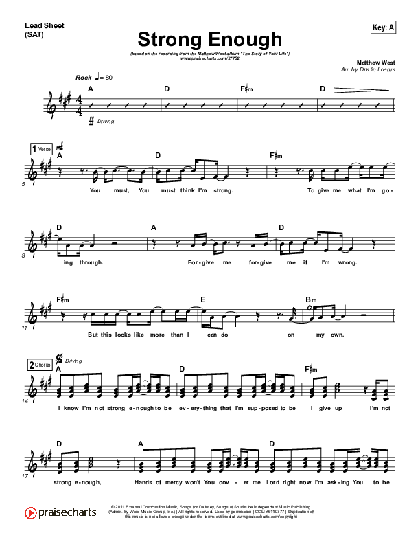 Strong Enough Lead Sheet (SAT) (Matthew West)