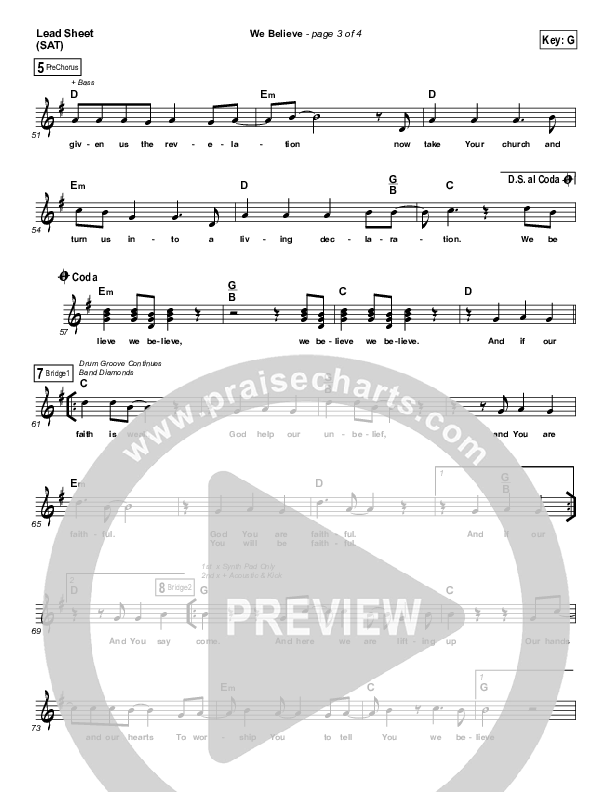 We Believe Lead Sheet (SAT) (Steven Curtis Chapman)