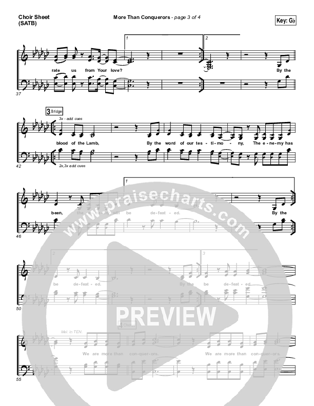 More Than Conquerors Choir Sheet (SATB) (Steven Curtis Chapman)