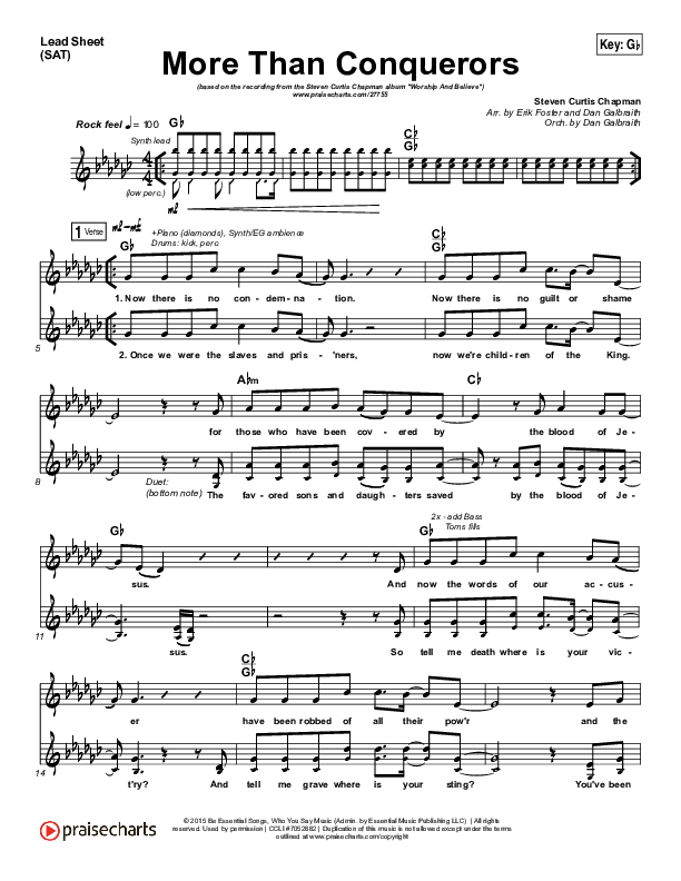 More Than Conquerors Lead Sheet (SAT) (Steven Curtis Chapman)