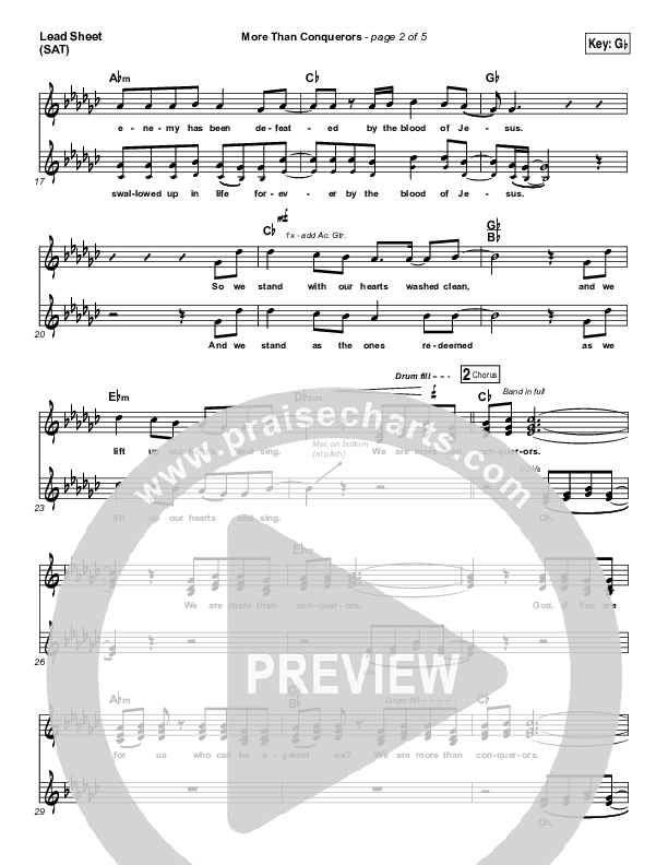 More Than Conquerors Lead Sheet (SAT) (Steven Curtis Chapman)