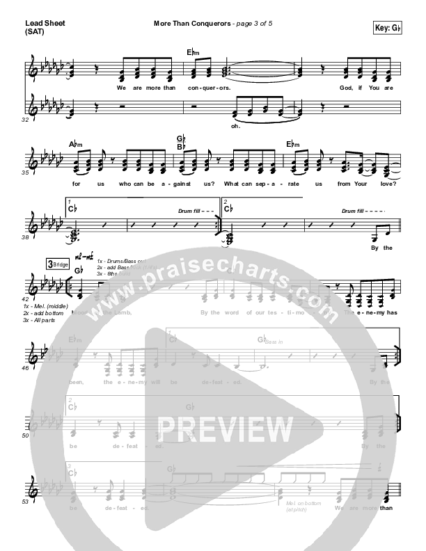 More Than Conquerors Lead Sheet (SAT) (Steven Curtis Chapman)
