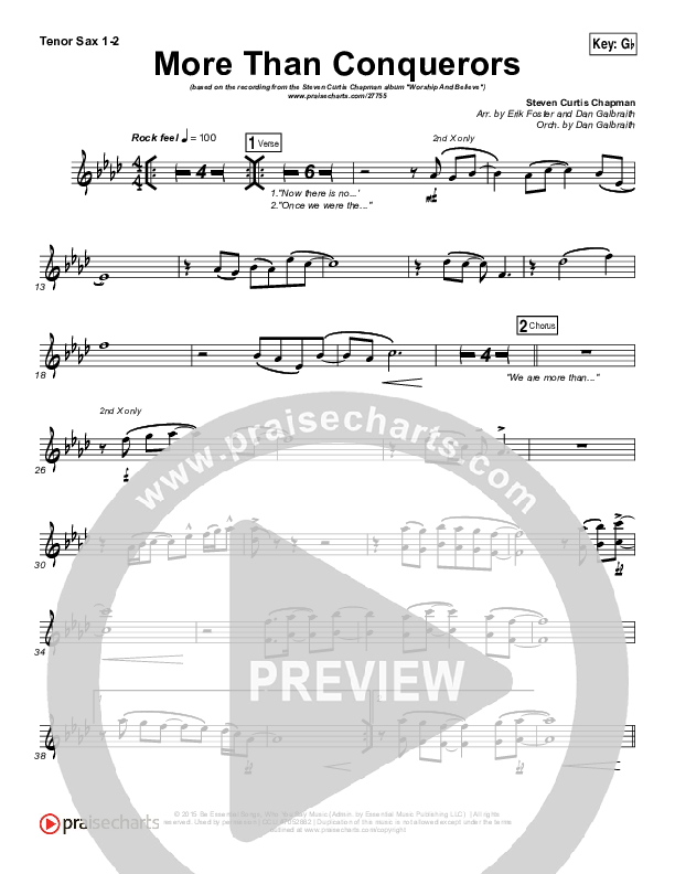 More Than Conquerors Tenor Sax 1/2 (Steven Curtis Chapman)
