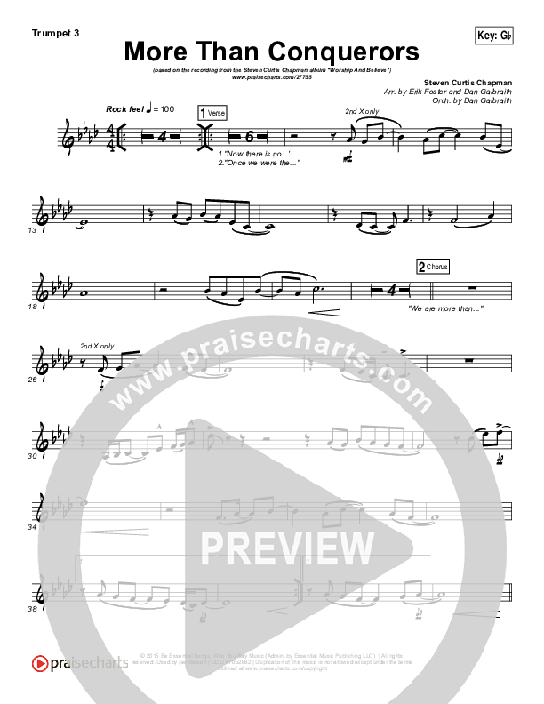 More Than Conquerors Trumpet 3 (Steven Curtis Chapman)