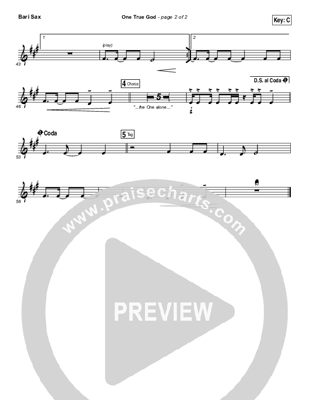 One True God Bari Sax (Steven Curtis Chapman / Chris Tomlin)