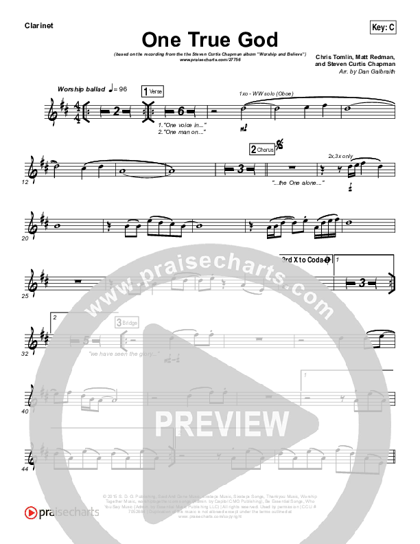 One True God Wind Pack (Steven Curtis Chapman / Chris Tomlin)