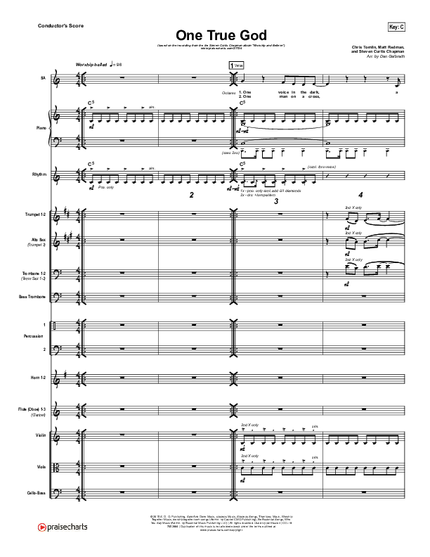 One True God Conductor's Score (Steven Curtis Chapman / Chris Tomlin)