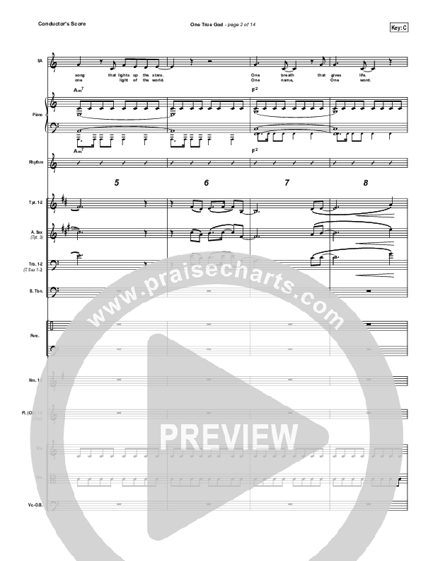 One True God Conductor's Score (Steven Curtis Chapman / Chris Tomlin)