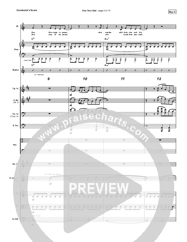 One True God Conductor's Score (Steven Curtis Chapman / Chris Tomlin)