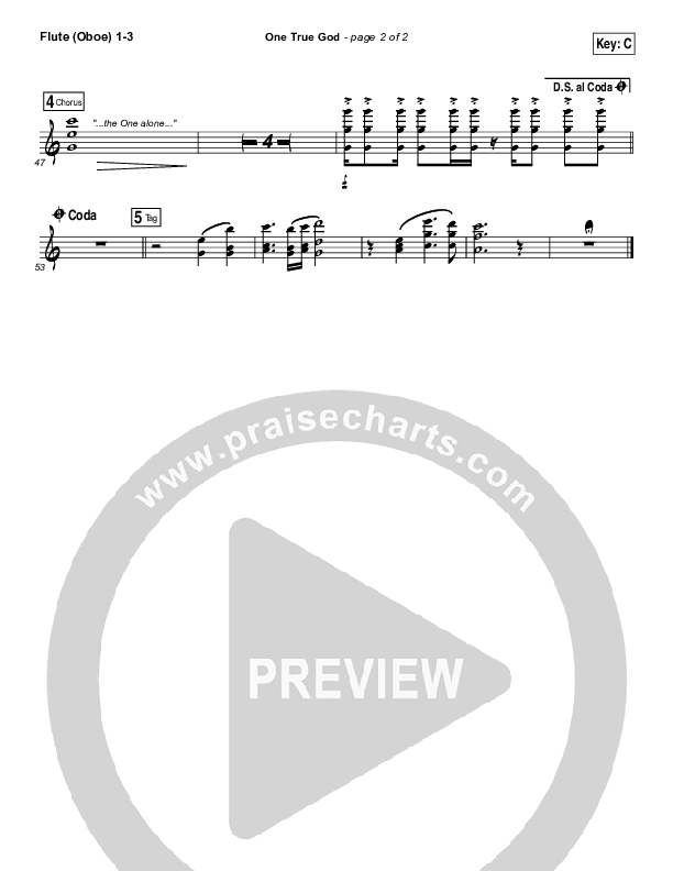 One True God Flute/Oboe 1/2/3 (Steven Curtis Chapman / Chris Tomlin)