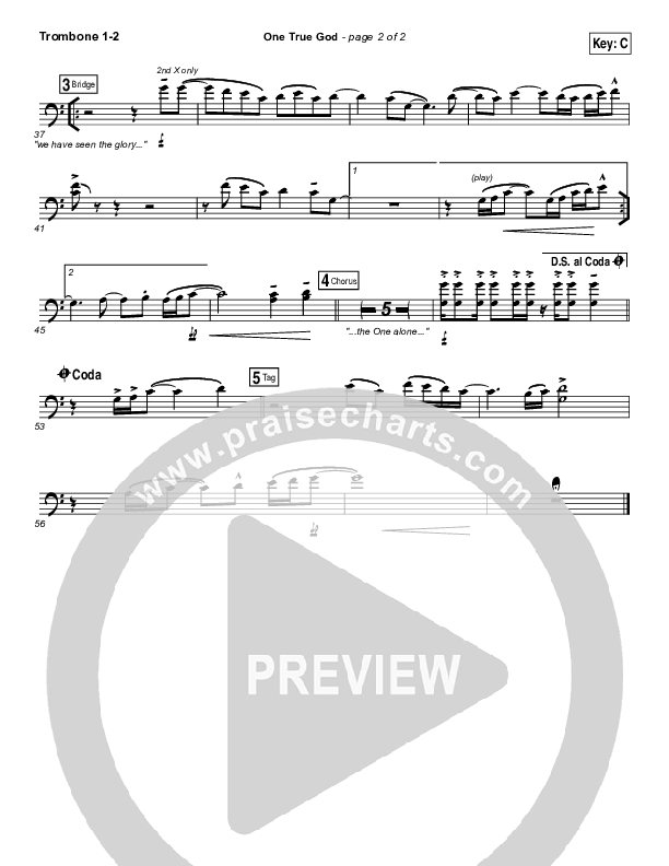 One True God Trombone Sheet Music PDF (Steven Curtis Chapman / Chris