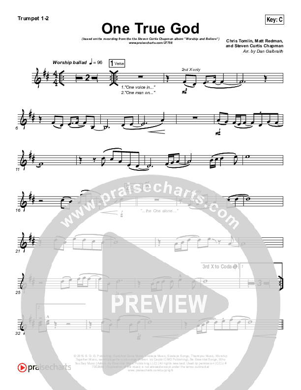 One True God Brass Pack (Steven Curtis Chapman / Chris Tomlin)