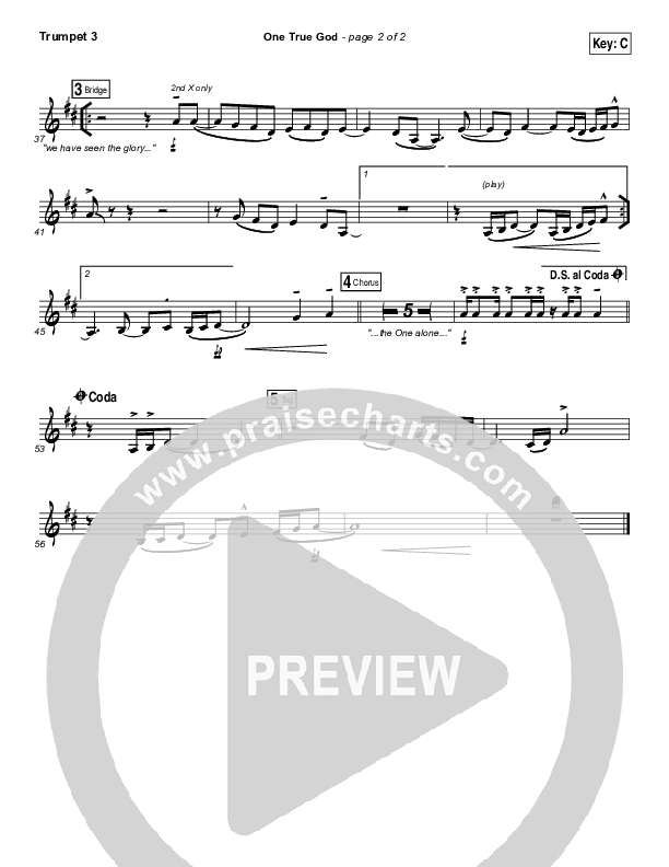 One True God Trumpet 3 (Steven Curtis Chapman / Chris Tomlin)