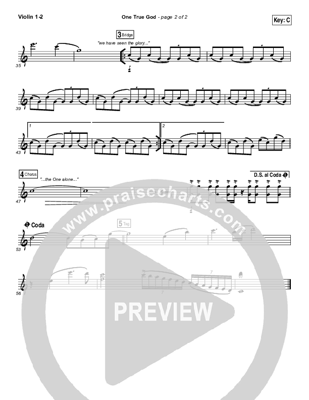 One True God Violin 1/2 (Steven Curtis Chapman / Chris Tomlin)