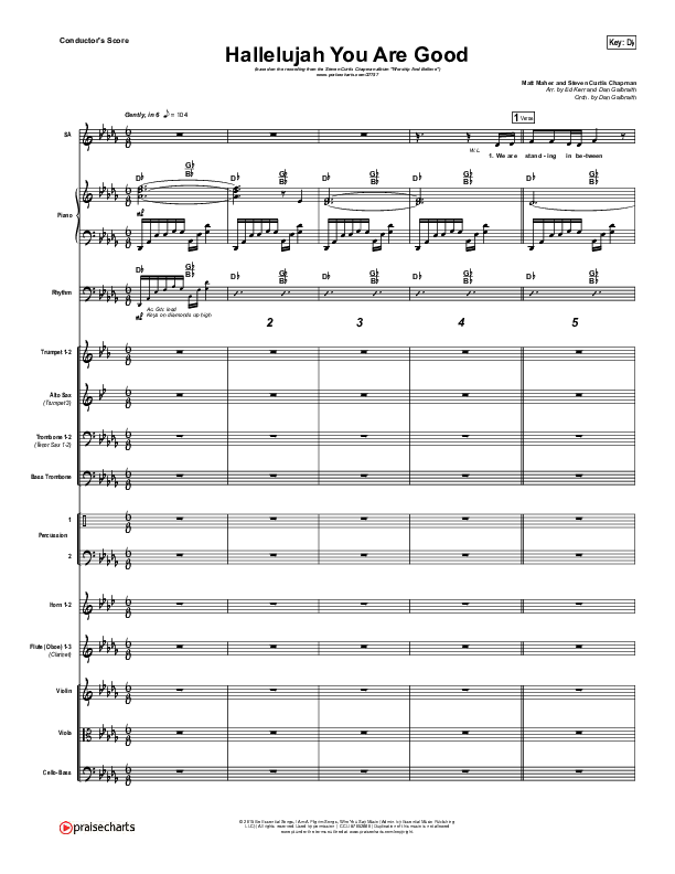 Hallelujah You Are Good Conductor's Score (Steven Curtis Chapman / Matt Maher)