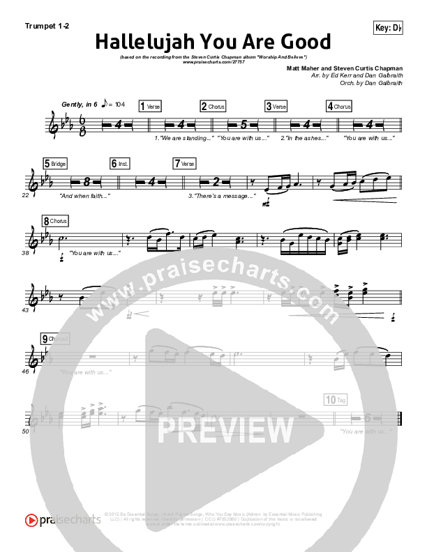 Hallelujah You Are Good Brass Pack (Steven Curtis Chapman / Matt Maher)