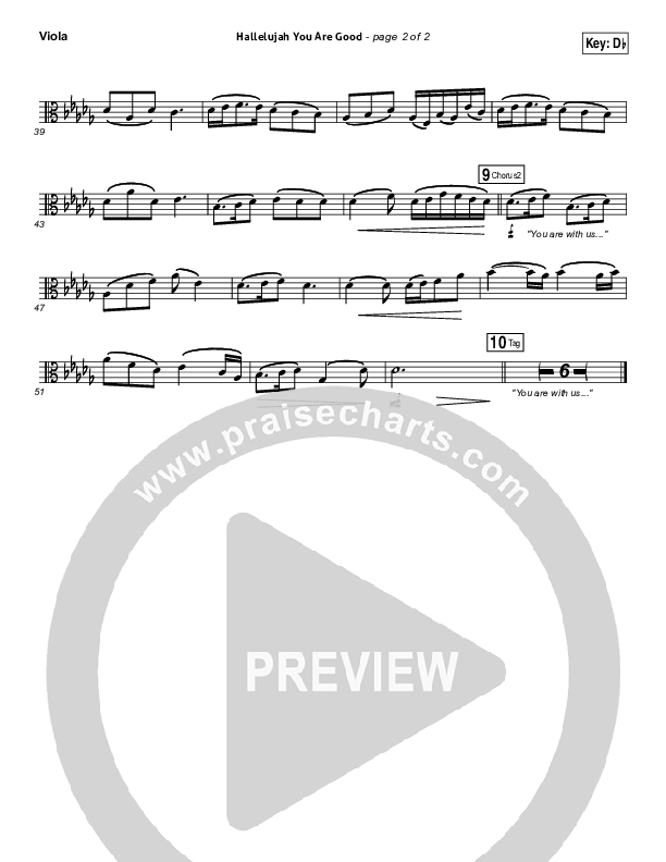 Hallelujah You Are Good Viola (Steven Curtis Chapman / Matt Maher)