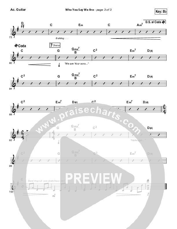 Who You Say We Are Acoustic Guitar (Steven Curtis Chapman)