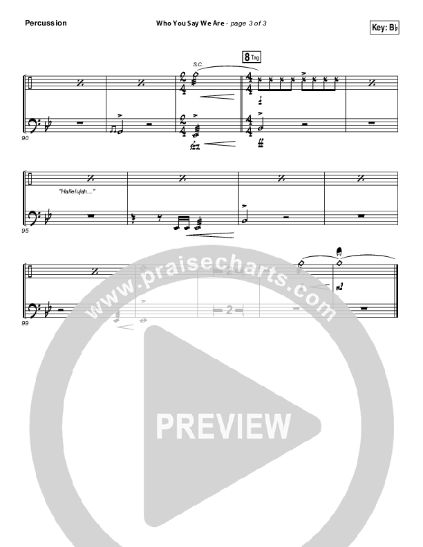 Who You Say We Are Percussion (Steven Curtis Chapman)