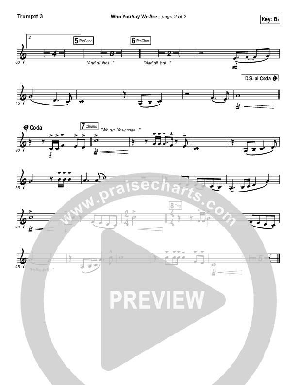 Who You Say We Are Trumpet 3 (Steven Curtis Chapman)