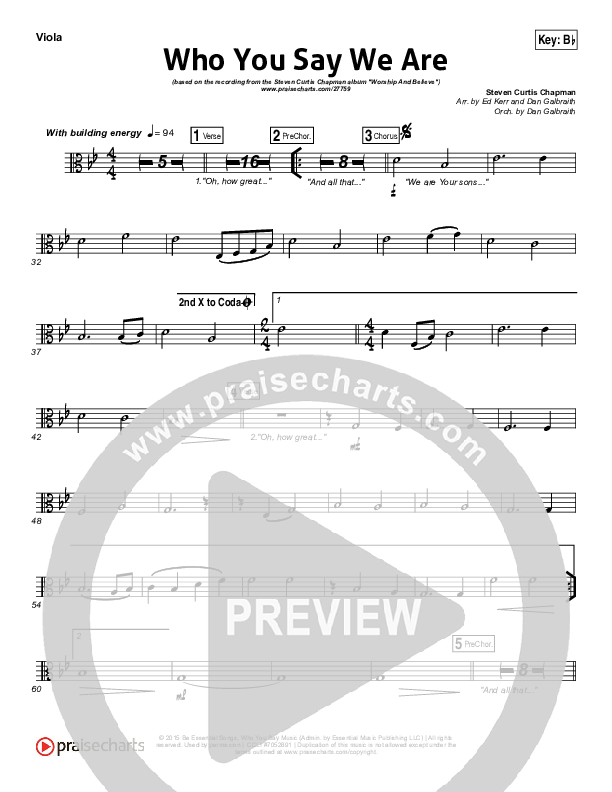 Who You Say We Are Viola (Steven Curtis Chapman)