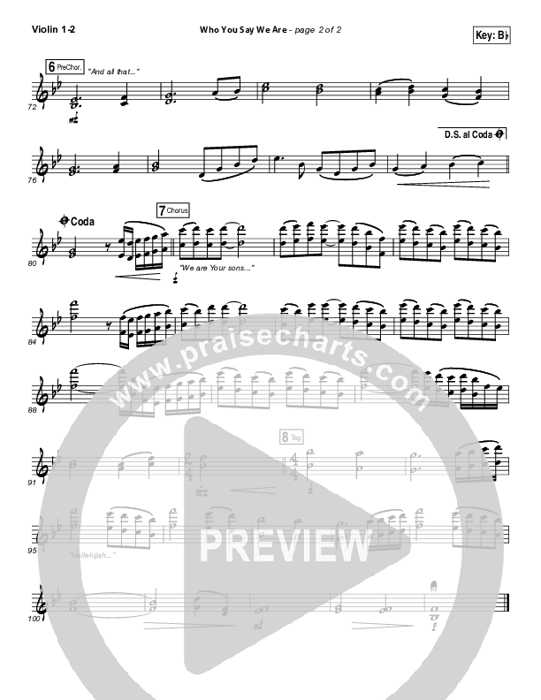 Who You Say We Are Violin 1/2 (Steven Curtis Chapman)