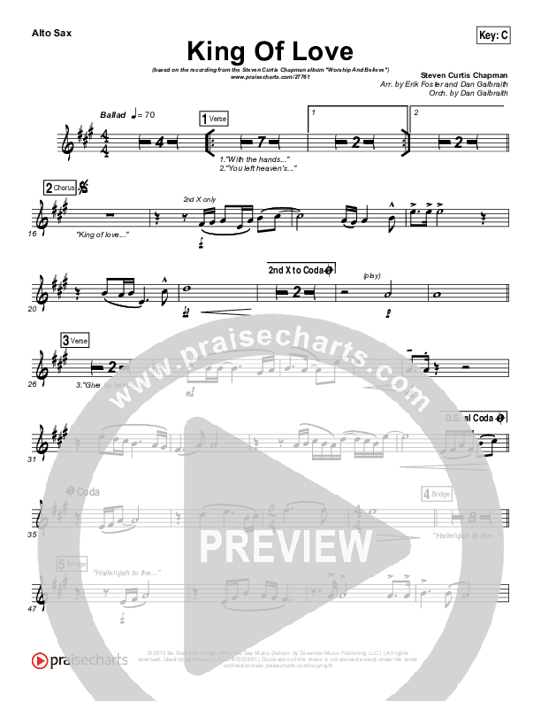 King Of Love Alto Sax (Steven Curtis Chapman)