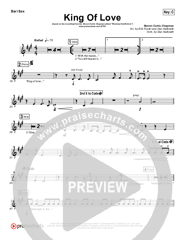King Of Love Bari Sax (Steven Curtis Chapman)