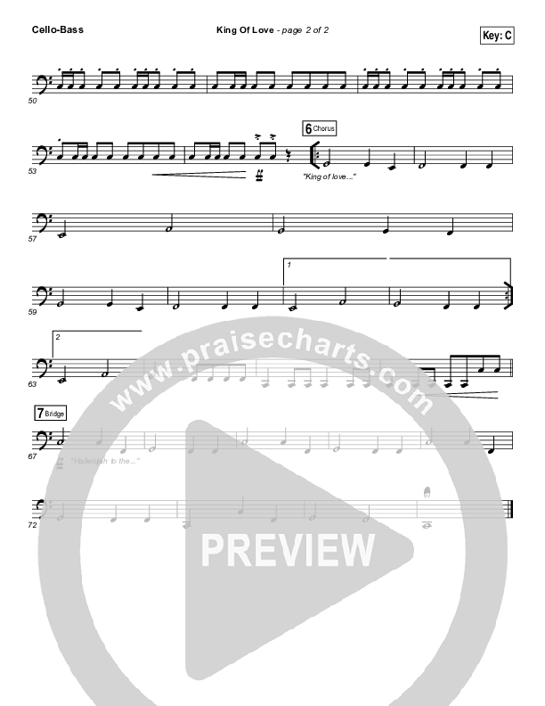 King Of Love Cello/Bass (Steven Curtis Chapman)