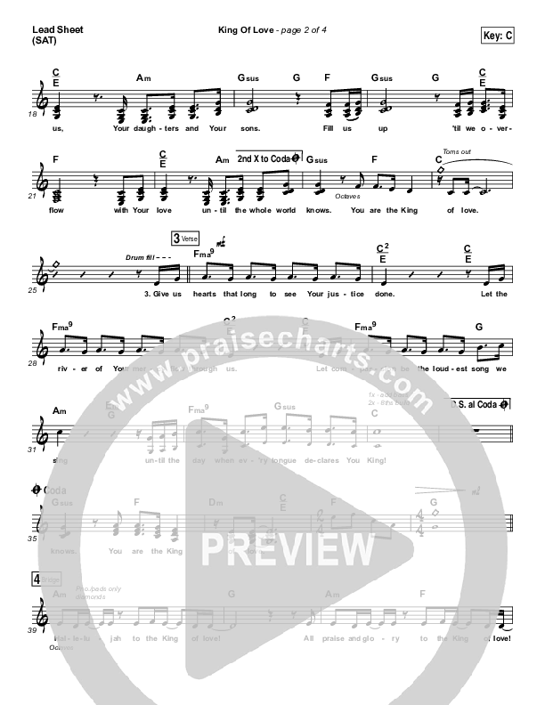 King Of Love Lead Sheet (SAT) (Steven Curtis Chapman)