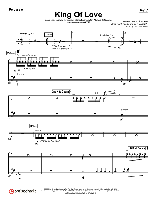 King Of Love Percussion (Steven Curtis Chapman)