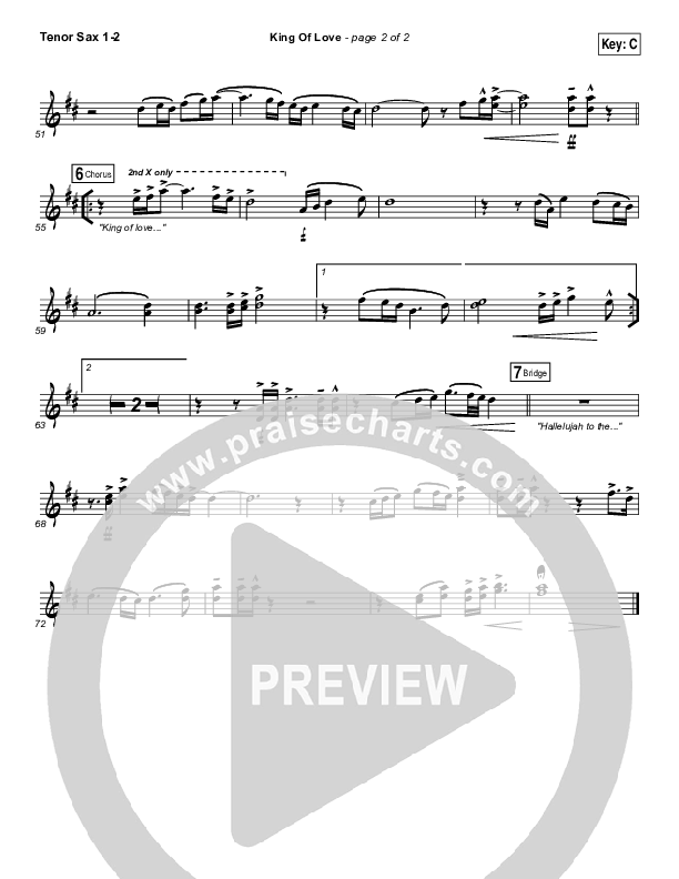 King Of Love Tenor Sax 1/2 (Steven Curtis Chapman)