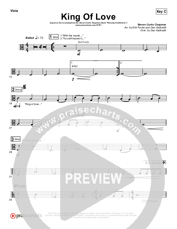 King Of Love Viola (Steven Curtis Chapman)