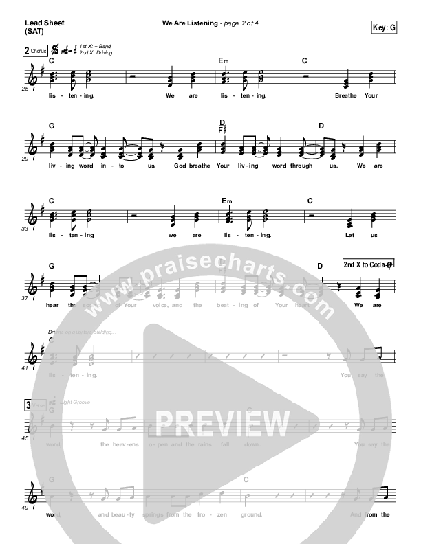 We Are Listening Lead (SAT) (Steven Curtis Chapman)