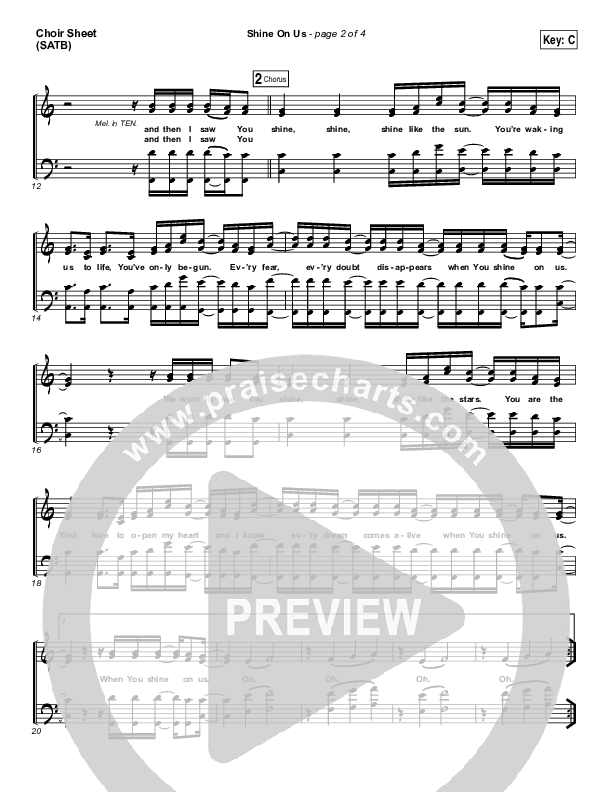 Shine On Us Choir Sheet (SATB) (Bethel Music / William Matthews)