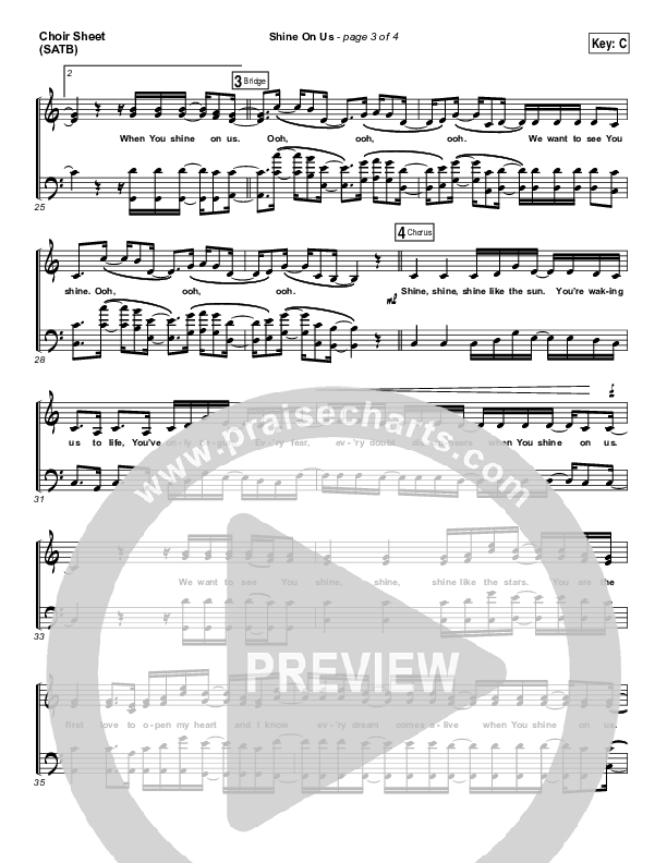 Shine On Us Choir Sheet (SATB) (Bethel Music / William Matthews)