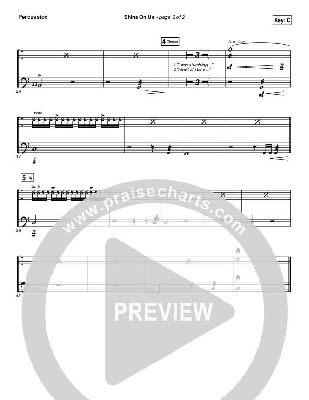 Shine On Us Percussion (Bethel Music / William Matthews)