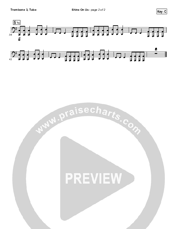 Shine On Us Trombone 3/Tuba (Bethel Music / William Matthews)