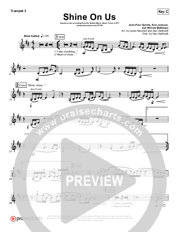 Shine On Us Trumpet 3 (Bethel Music / William Matthews)