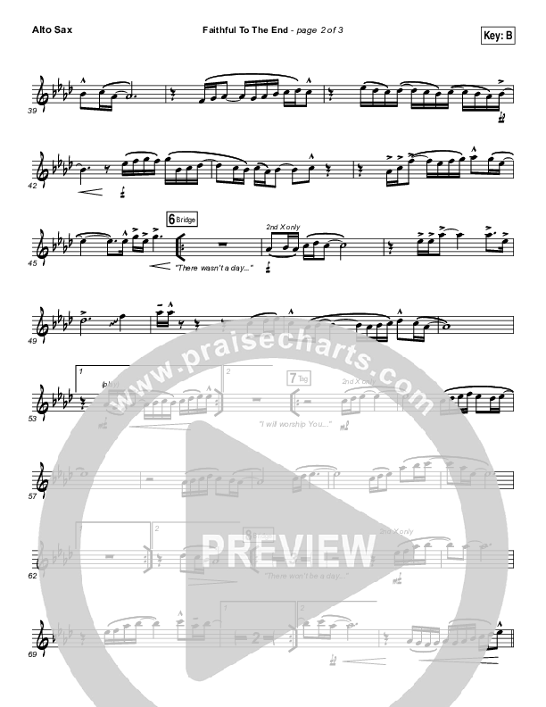 Faithful To The End Alto Sax (Bethel Music / Hannah McClure / Paul McClure)