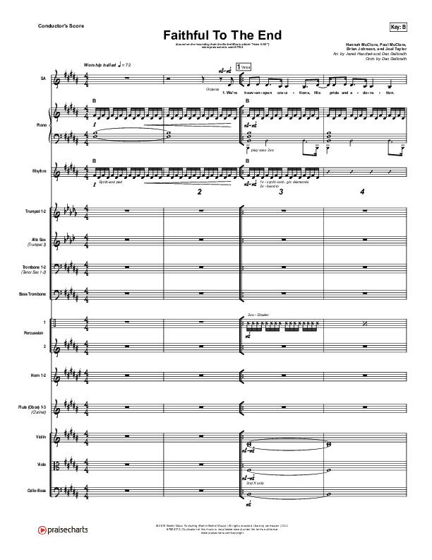 Faithful To The End Orchestration (Bethel Music / Hannah McClure / Paul McClure)