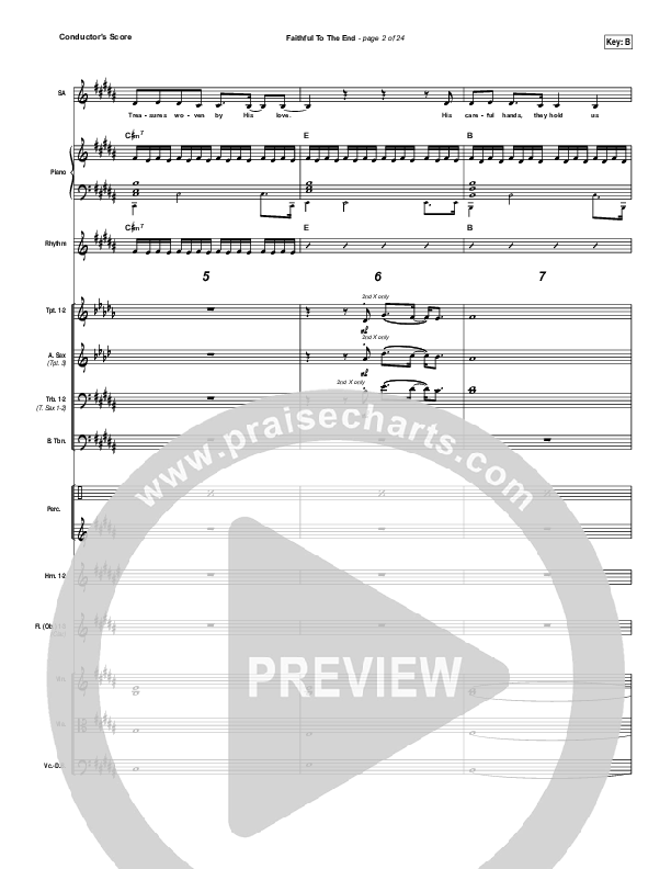 Faithful To The End Conductor's Score (Bethel Music / Hannah McClure / Paul McClure)