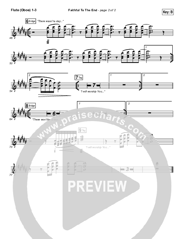 Faithful To The End Flute/Oboe 1/2/3 (Bethel Music / Hannah McClure / Paul McClure)