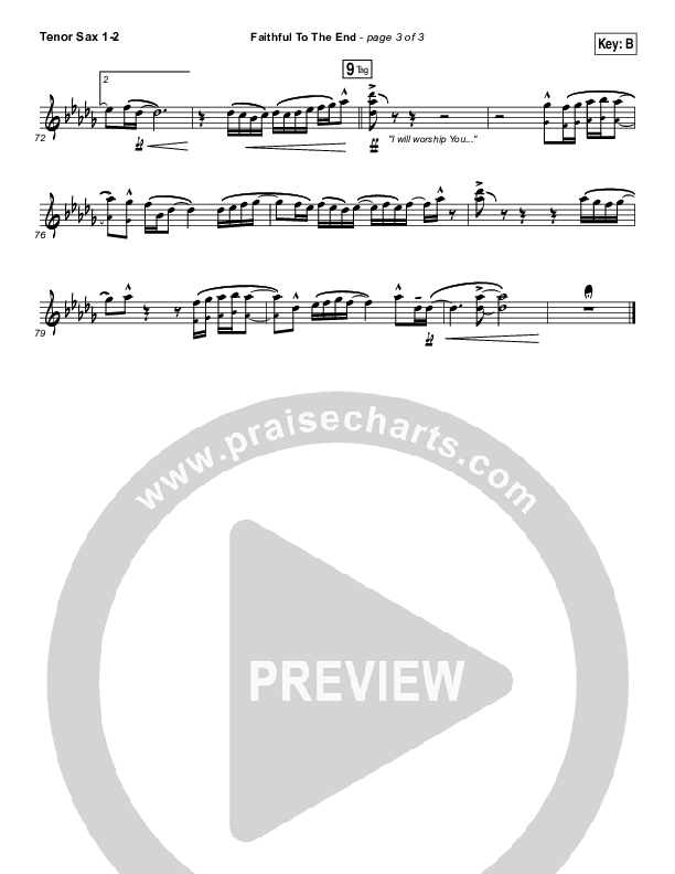 Faithful To The End Tenor Sax 1/2 (Bethel Music / Hannah McClure / Paul McClure)