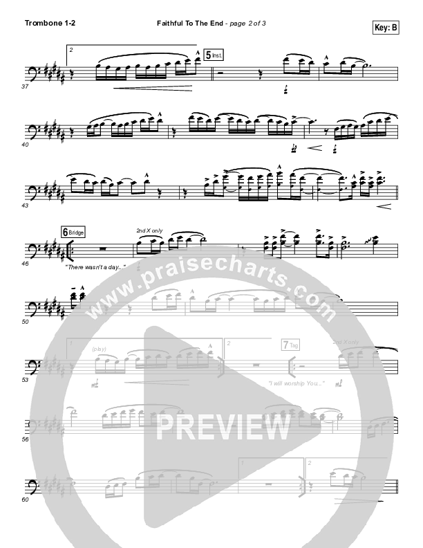 Faithful To The End Trombone 1/2 (Bethel Music / Hannah McClure / Paul McClure)