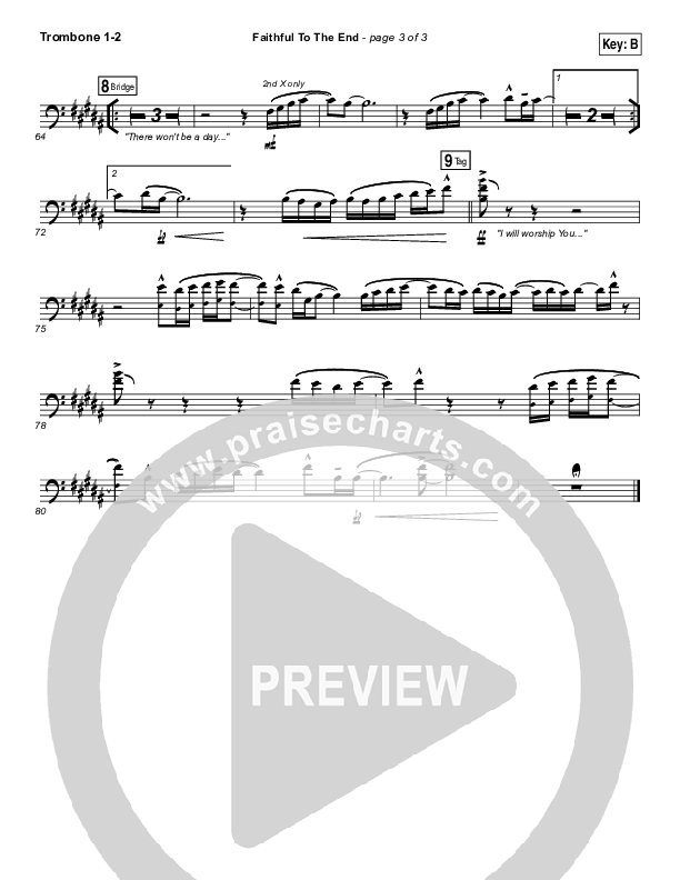 Faithful To The End Trombone 1/2 (Bethel Music / Hannah McClure / Paul McClure)
