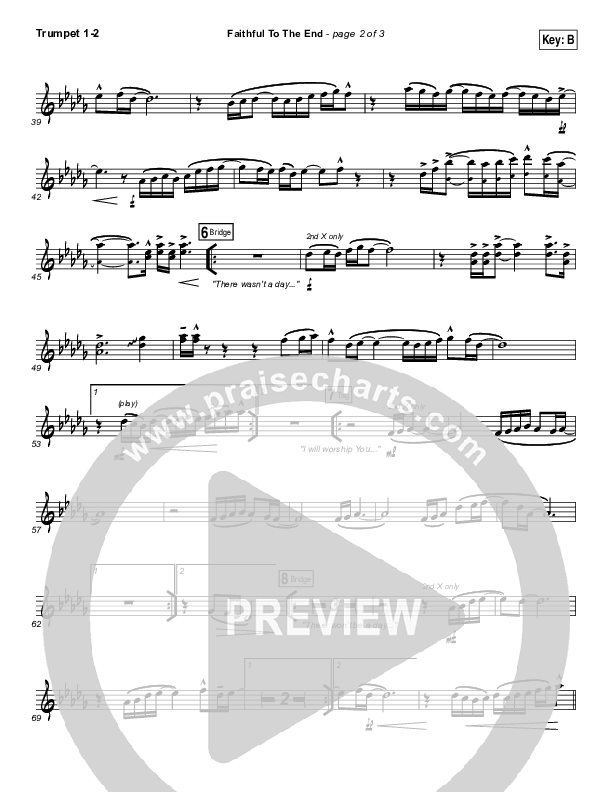 Faithful To The End Trumpet 1,2 (Bethel Music / Hannah McClure / Paul McClure)