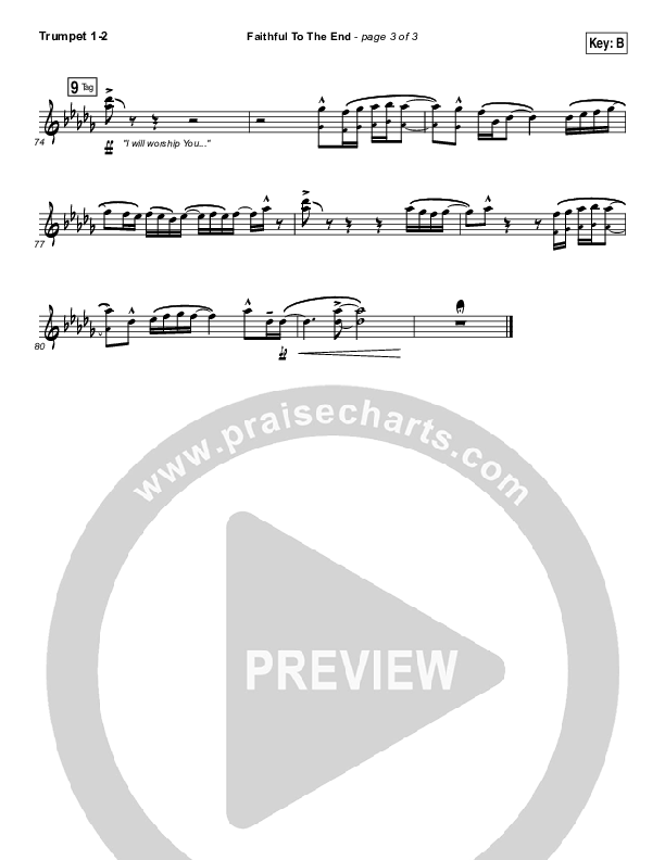 Faithful To The End Trumpet 1,2 (Bethel Music / Hannah McClure / Paul McClure)